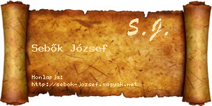 Sebők József névjegykártya